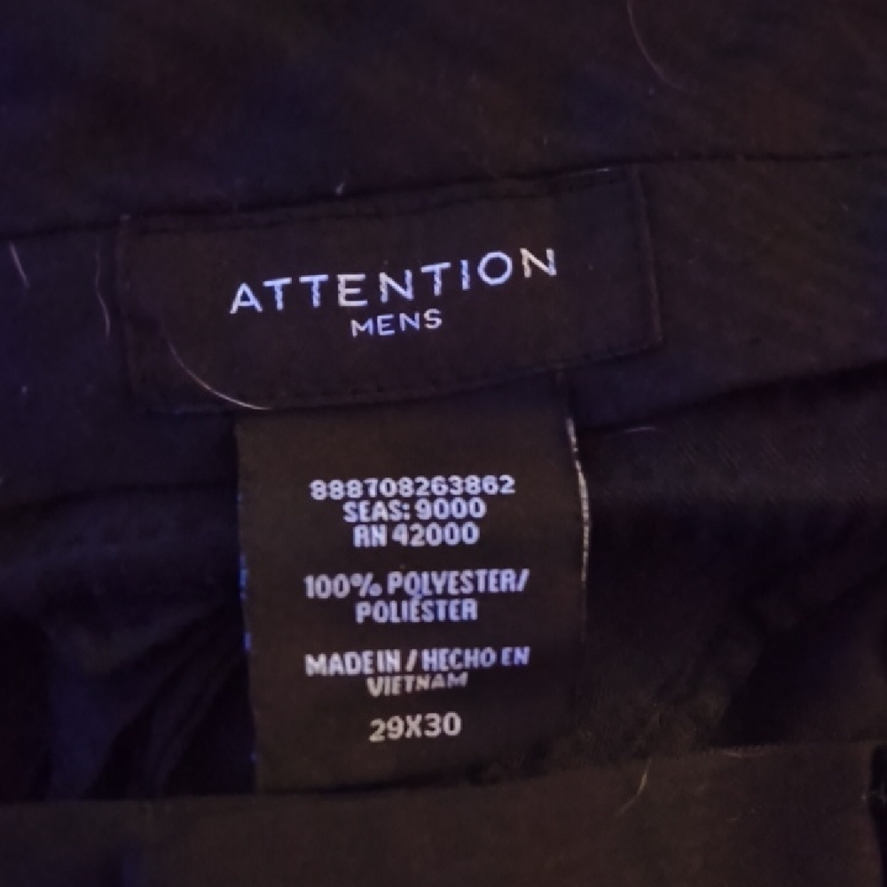 Attention Men's Classic Black Trousers